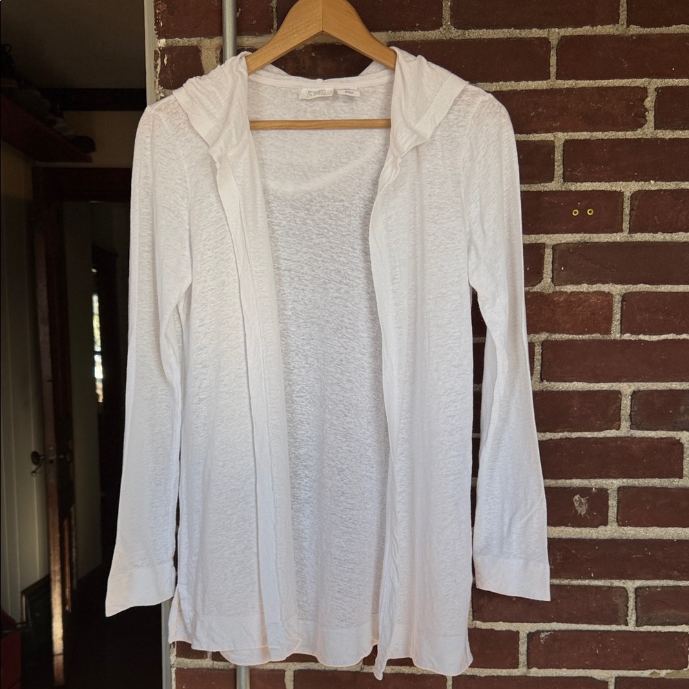 Sigrid Olsen White Hooded light weight Sweatshirt